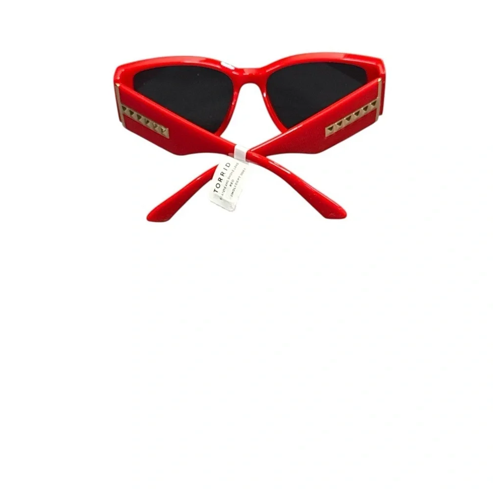 Torrid Red S Cateye ANG Smoke Sunglasses with Gold Accents